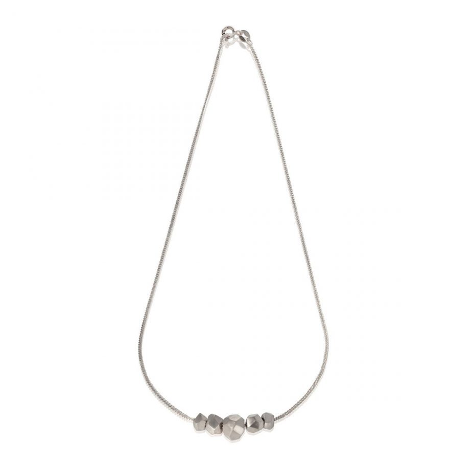 Silver Multi Nugget Necklace