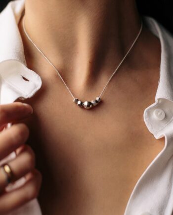 Silver Multi Nugget Necklace