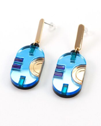 FORM055 CHAC Stud Earrings - Ice Blue
