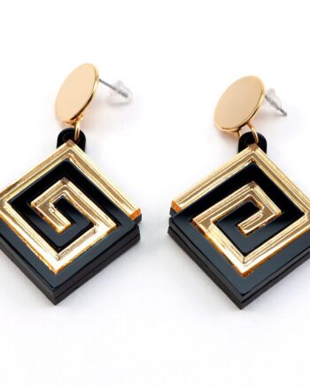 FORM057 UXMAL Stud Earrings - Gold, Black