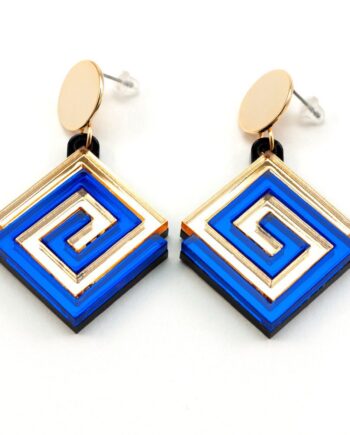 FORM057 UXMAL Stud Earrings - Gold, Blue