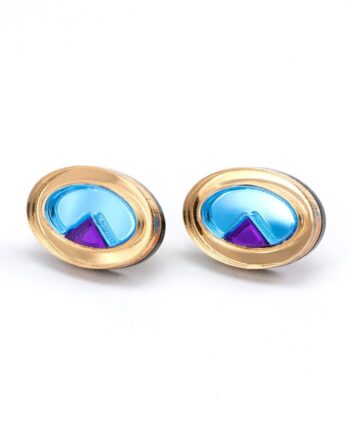 FORM053 OJO DE DIOS I Stud Earrings - Gold, Ice Blue, Purple
