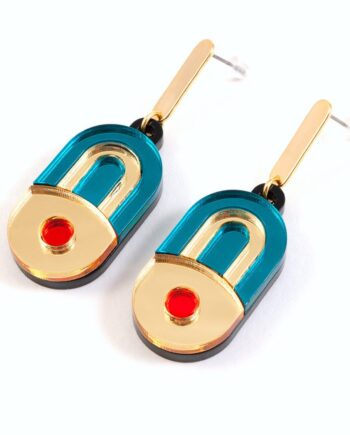 FORM056 EK Stud Earrings - Teal