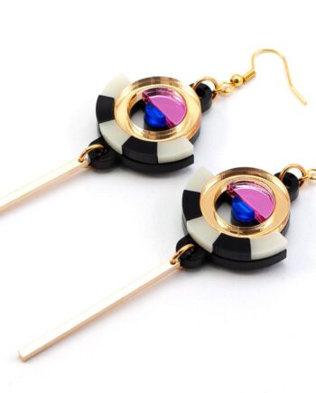 FORM060 ESTRELLA I Drop Earrings - Gold, Babypink, Blue