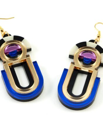 FORM061 ESTRELLA II Drop Earrings - Gold, Babypink, Blue