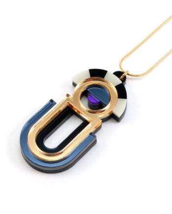 FORM064 ESTRELLA II Necklace - Gold, Slate Grey, Purple