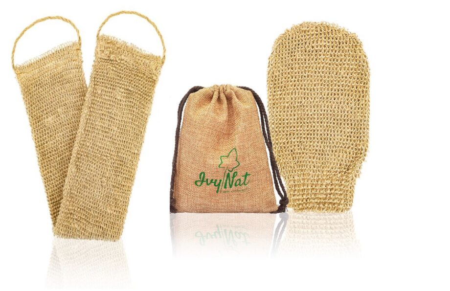 Hemp Back Scrubber and Glove Set