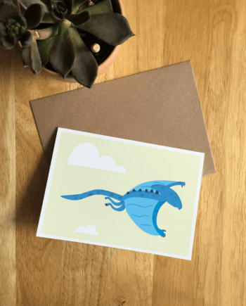 Pterodactyl Illustrated Dinosaur A6 Recycled Greetings card