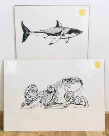 Large Great White Shark screenprint