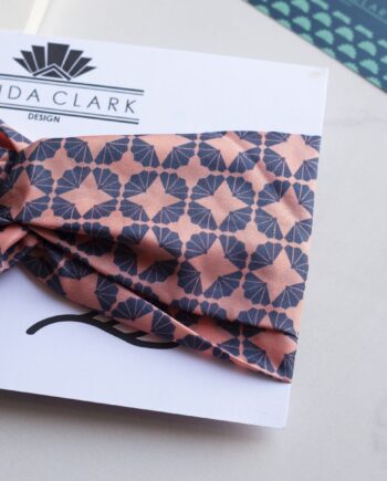 Art Deco Headband - Silk Headband - Fanfan Coral