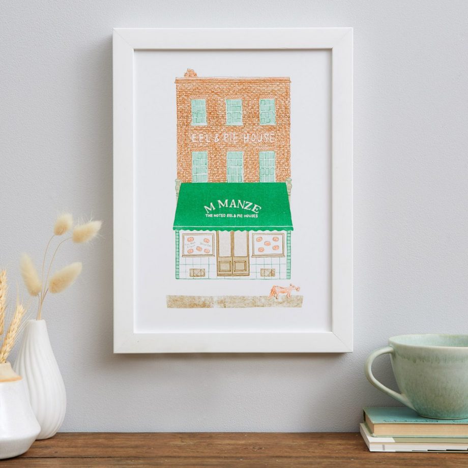 Pie House Risograph Print