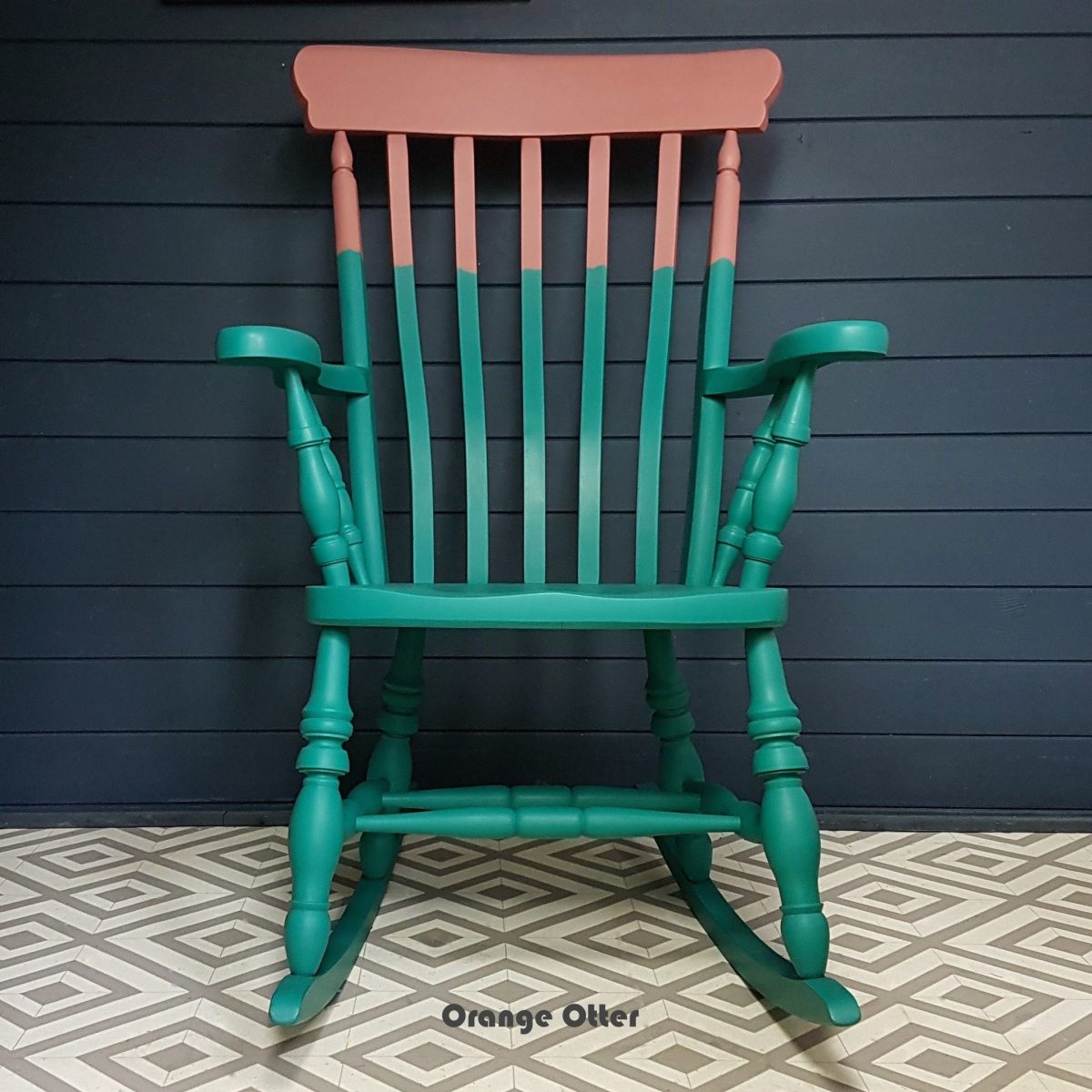 teal rocking chair