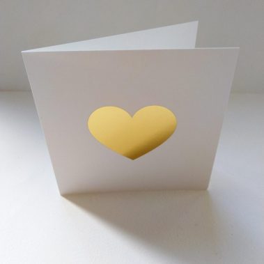 Valentine's card gold heart