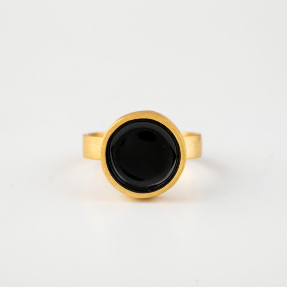 Circle Gold Ring with Enamel