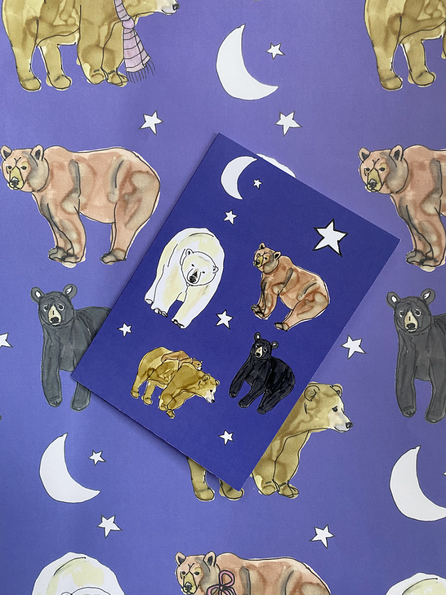 Buy Moonlit Bear Greetings Card Urban Makers By Kat Draws It Urban Makers Next Day Delivery Available