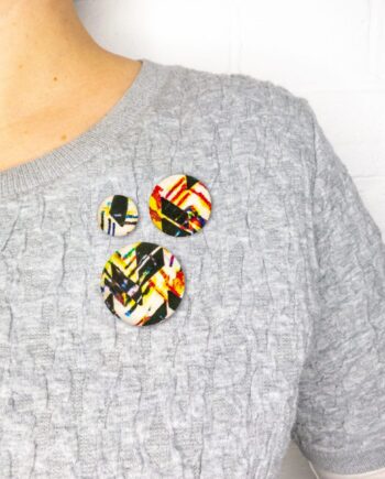 Cute as a button pin badge brooches 'Afrika Flickering' - set of three