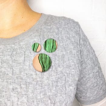 Cute as a button pin badge brooches 'Big leaf' - set of three