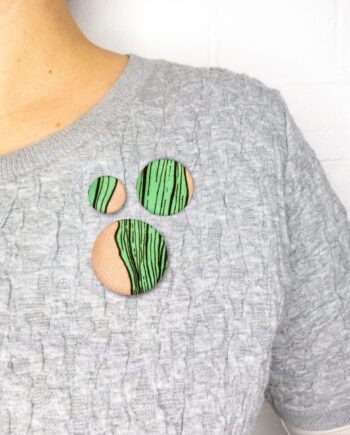 Cute as a button pin badge brooches 'Big leaf' - set of three