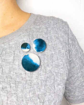 Cute as a button pin badge brooches 'Blurred shadows' - set of three