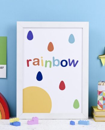Rainbow Drops - kids art print