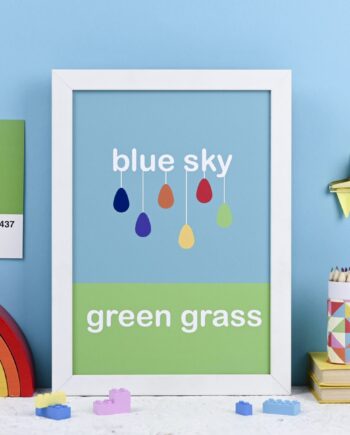 Blue Sky Green Grass - kids art print