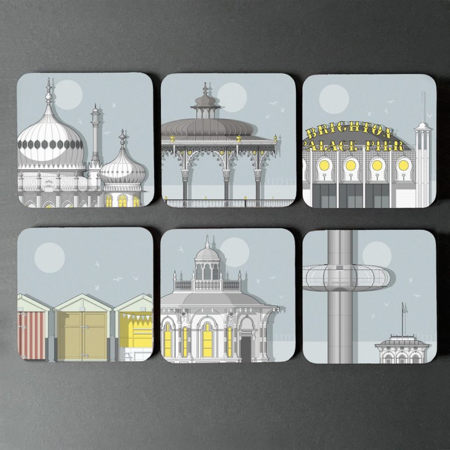 Brighton Sun - Set of Six Coasters