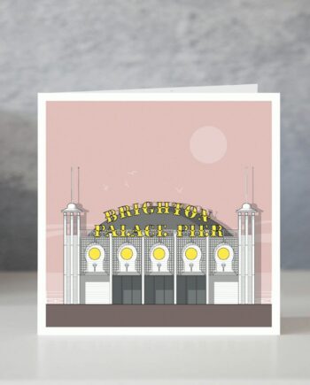 Brighton Palace Pier Pink Card
