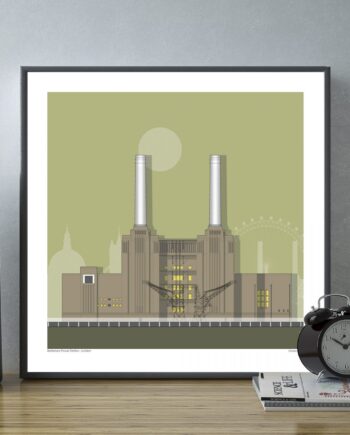 London Battersea Power Station Sun Print