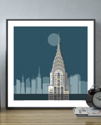 New York Chrysler Building Sun Print