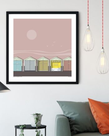 Brighton Beach Huts Sun Print