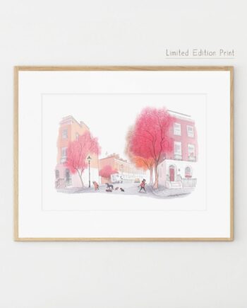 'Morning Catch Up', LIMITED EDITION London artwork signed Giclée print (A3),