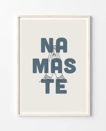 White Namaste eco-friendly yoga print