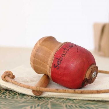 Large Wooden Spinning Top with String