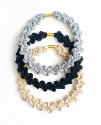 The Chunky Lily Necklace in neutral colours - Ethical Cotton Necklace - Gifts for women
