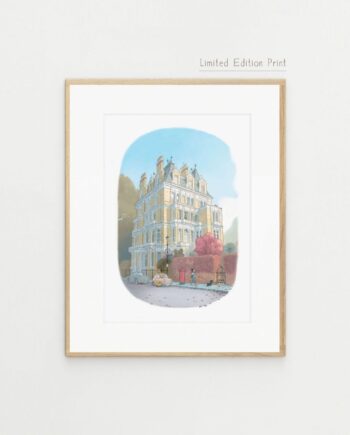 'Three Cats, One Dog and a Parakeet', LIMITED EDITION London artwork, singed print (A3)