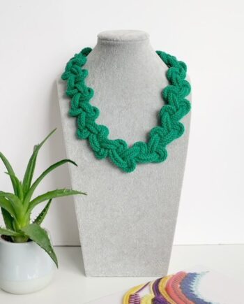 The Lily Necklace in Emerald Green - Vegan Cotton Necklace - Gifts for women