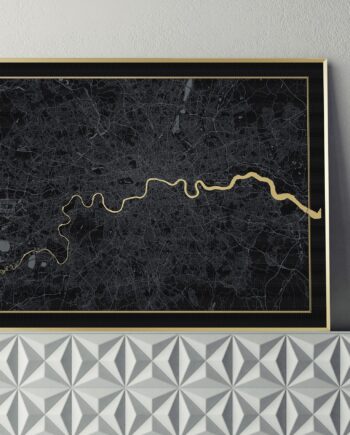 London Map Screen Print - Black and Gold