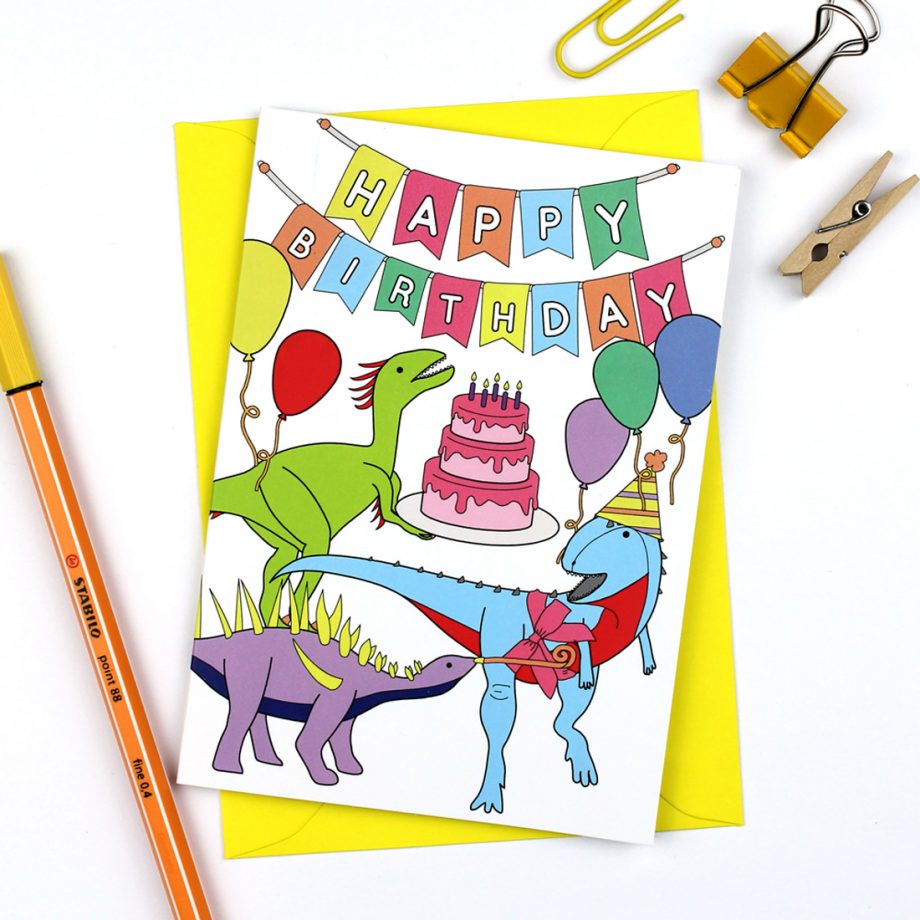 Party Animal Dinosaur Greeting Card