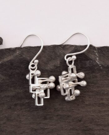 Kinetic small silver drop earrings