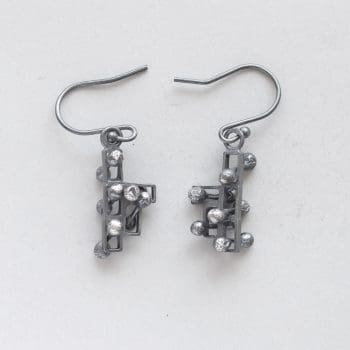 Kinetic small silver drop earrings