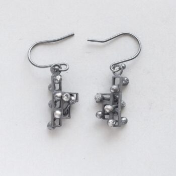 Kinetic small silver drop earrings