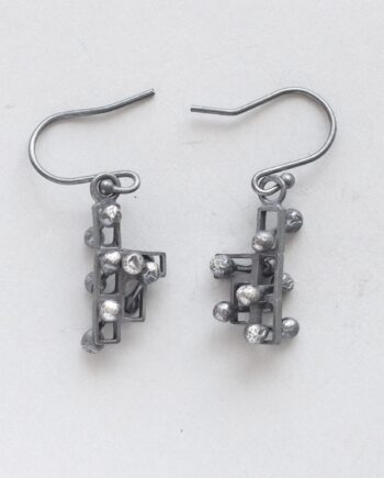Kinetic small silver drop earrings