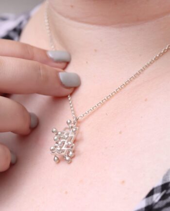 Kinetic small fidget silver pendant, style 1.