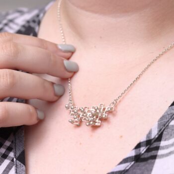 Kinetic fidget large silver pendant