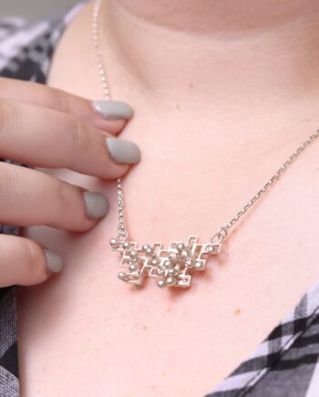Kinetic fidget large silver pendant