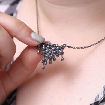 Kinetic fidget large silver pendant, style 2.