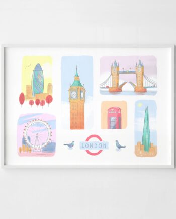 Landmarks of London Fine Art Print by Mike Green