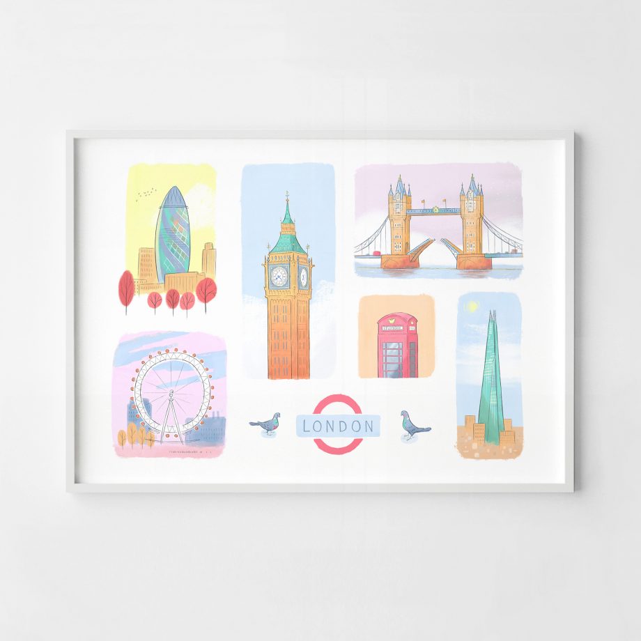 Landmarks of London Fine Art Print by Mike Green