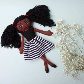 Amaris (Black) Handmade Fabric Doll
