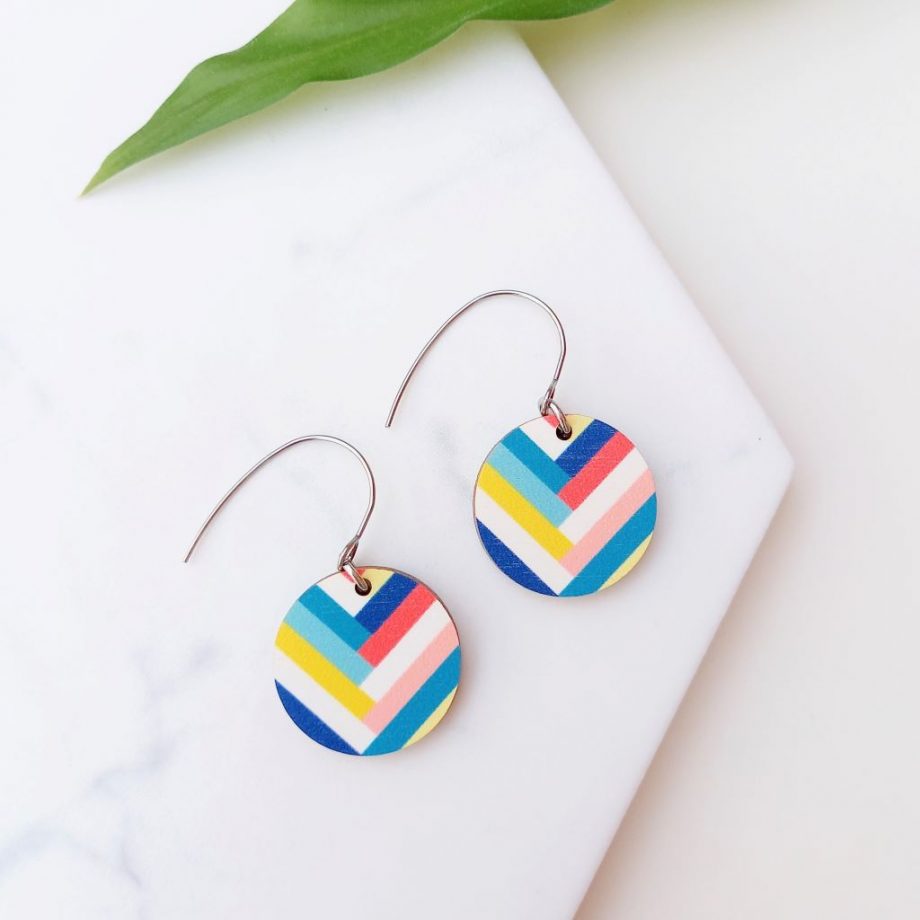 fun striped drop earrings